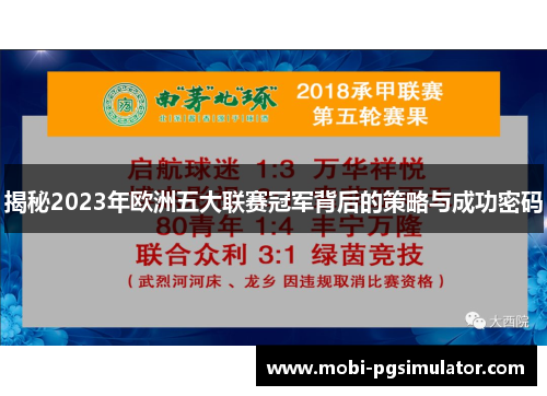 揭秘2023年欧洲五大联赛冠军背后的策略与成功密码